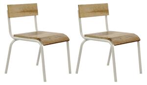 KidsDepot Chair Set Original Mango Wood White 2 pcs