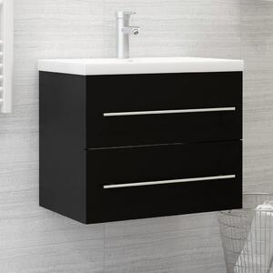 Sink Cabinet Black 60x38.5x48 cm Engineered Wood