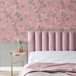 Akina Floral Blush Wallpaper Pink/Green