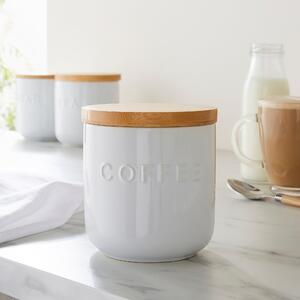 Ceramic Coffee Canister White White