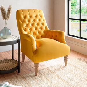 Bibury Buttoned Back Chair Gold