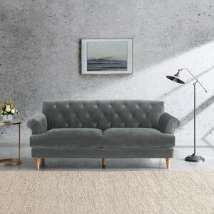 Jazz Velvet 3 Seater Sofa Grey