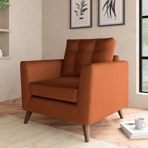 Lewes Luxury Velvet Snuggle Chair Luxury Velvet Orange Umber