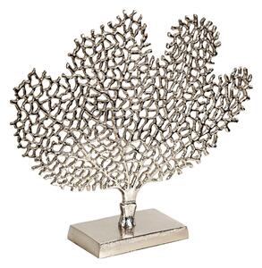 Decorative Figure Romimex Silver Aluminium Coral 43 x 36 x 11 cm