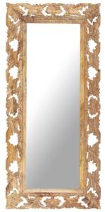 Hand Carved Mirror Brown 110x50 cm Solid Mango Wood