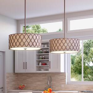 QZ/BROWNLATT/P/L Brown Lattice 4 Light Copper Large Ceiling Pendant
