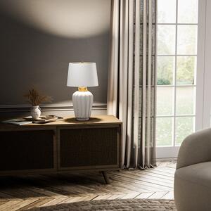 Quintiesse QN-BEXLEY-TL-WBB Bexley Modern Table Lamp In White And Brushed Brass