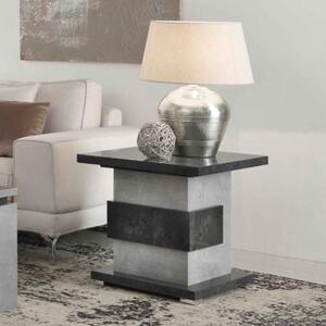 Heston High Gloss Lamp Table in Grey Marble Effect