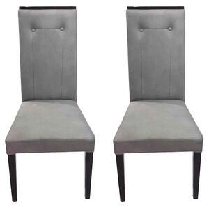 Heston Grey Faux Leather Dining Chair in Pair