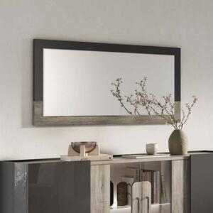 Avora High Gloss Mirror in Dark Grey Pine and LED