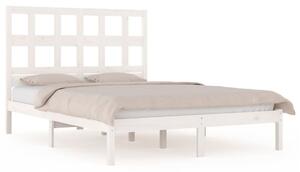 Bed Frame White Solid Wood Pine 120x190 cm 4FT Small Double