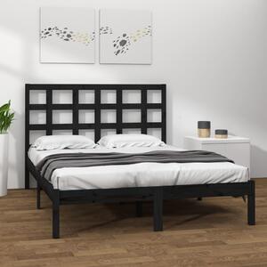 Bed Frame Black Solid Wood 200x200 cm
