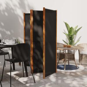 4-Panel Room Divider Black 280x180 cm