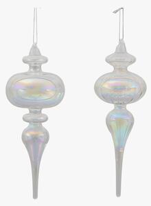 Bellamie Opalescent Bauble in Clear - Set of 2
