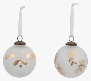 Mercier Golden Frosted Bauble, Large, Set of 4