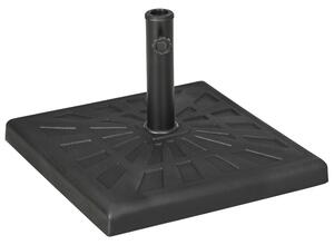 Outsunny Square Resin Parasol Base: Outdoor Umbrella Stand, Fits Poles 妗?2-38mm, Black Aosom UK