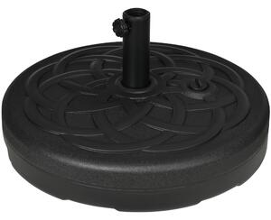 Outsunny Parasol Base Stand: Outdoor Umbrella Holder, Water/Sand Fillable Weight with Handle, 25kg/35kg, Black Aosom UK