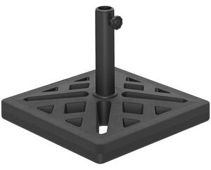 Outsunny Garden Parasol Base, 15kg HDPE Outdoor Umbrella Stand Parasol Stand with Cut-Out Design, Sun Umbrella Base for Deck Poolside, Black