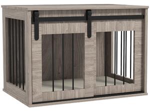 PawHut Dog Crate Furniture with Removable Cushion for Medium-Sized Dogs, 80 x 54 x57 cm, Brown Aosom UK