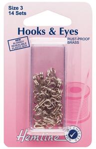 Hemline Hook and Eye Nickel Silver