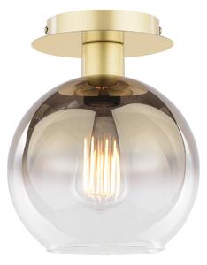 Dar Lighting Lycia Semi Flush Ceiling Light In Satin Gold Finish With Gold Ombre Glass