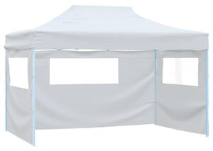 Professional Folding Party Tent with 3 Sidewalls 3x4 m Steel White