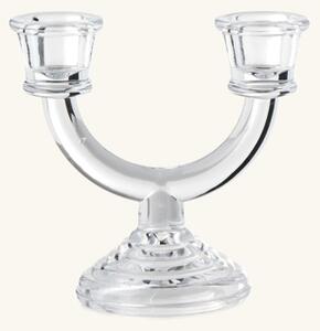 Candleholder - Glass. 13.5 x 8.1 x 13 cm. - Clear - Søstrene Grene