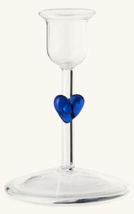 Candleholder - Glass. Ø9 x 10 cm. - Electric Blue - Søstrene Grene