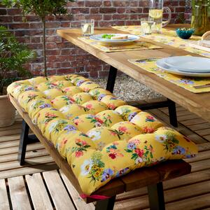 The Royal Horticultural Society Exotic Garden 3 Seater Bench Filled Cushion Yellow