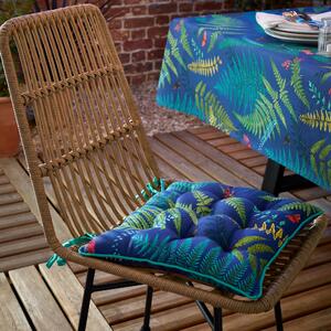 The Royal Horticultural Society Woodland Fern 40x40cm Seat Pad Navy