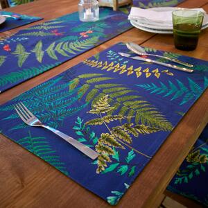 The Royal Horticultural Society Pair of Woodland Fern 34x46cm Placemats Navy