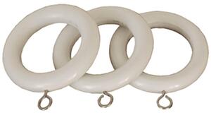 County 28mm Wooden Curtain Rings White