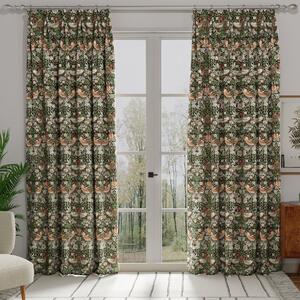 William Morris Strawberry Thief Made to Measure Curtain Green