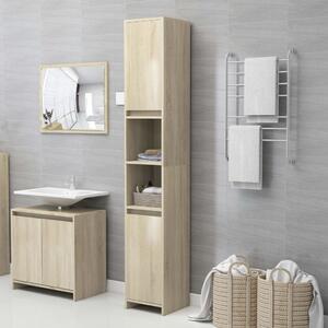 Bathroom Cabinet Sonoma Oak 30x30x183.5 cm Engineered Wood