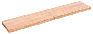 Wall Shelf Light Brown 140x30x(2-4) cm Treated Solid Wood Oak