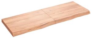 Wall Shelf Light Brown 140x50x(2-6) cm Treated Solid Wood Oak