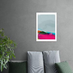 Set of 3 Green & Pink Abstract Gallery Wall Framed Prints Pink