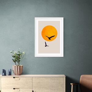 East End Prints Birds In The Sky Print Yellow