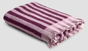 Piglet Berry Mauve Pembroke Stripe Cotton Size Bath Sheet