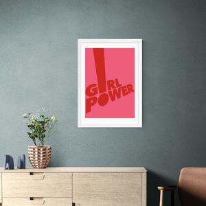 East End Prints Girl Power Framed Print Pink