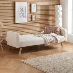 Micah Ivory Sherpa Sofa Bed White