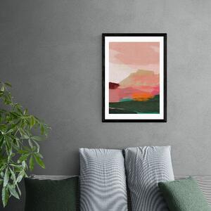 Green & Pink Abstract I Framed Print Pink