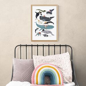 East End Prints Whales In Hats Print MultiColoured