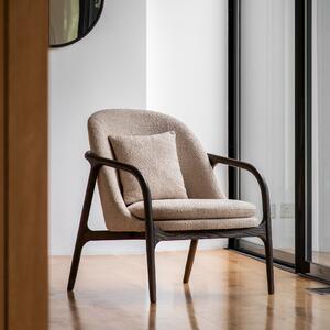 Aurora Fabric Wooden Arm Accent Chair brown