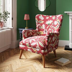 Marlow Joy Floral Print Occasional Armchair Red