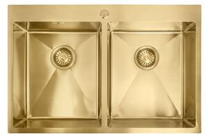 Stainless steel sink Joel BRUSH GOLD