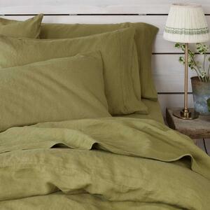 Piglet Botanical Green Linen Pillowcases (Pair) Size Super King