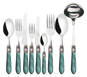 OXFORD OLD SILVER-PLATED RING CUTLERY SET 75 - Green
