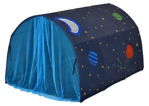 Costway Kid's Bed Portable Pop Up Playhouse with Mosquito Net-Blue