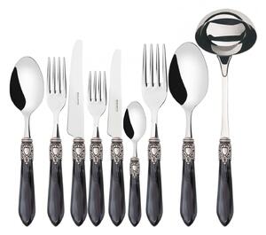 OXFORD OLD SILVER-PLATED RING CUTLERY SET 75 - Black